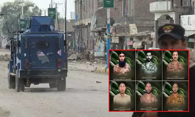 பாகிஸ்தான்: ராணுவ வாகனம் மீது சக்தி வாய்ந்த வெடிகுண்டு தாக்குதல்; கேப்டன் உள்பட 6 வீரர்கள் பலி பாகிஸ்தான்: ராணுவ வாகனம் மீது சக்தி வாய்ந்த வெடிகுண்டு தாக்குதல்; கேப்டன் உள்பட 6 வீரர்கள் பலி