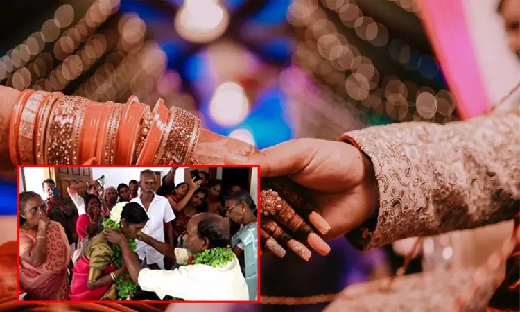 காதலுக்கு வயதில்லை; படுக்கையில் இருந்த 65 வயது தொழிலாளியை தேடி வந்து கரம் பிடித்த 55 வயது பெண் காதலுக்கு வயதில்லை; படுக்கையில் இருந்த 65 வயது தொழிலாளியை தேடி வந்து கரம் பிடித்த 55 வயது பெண்