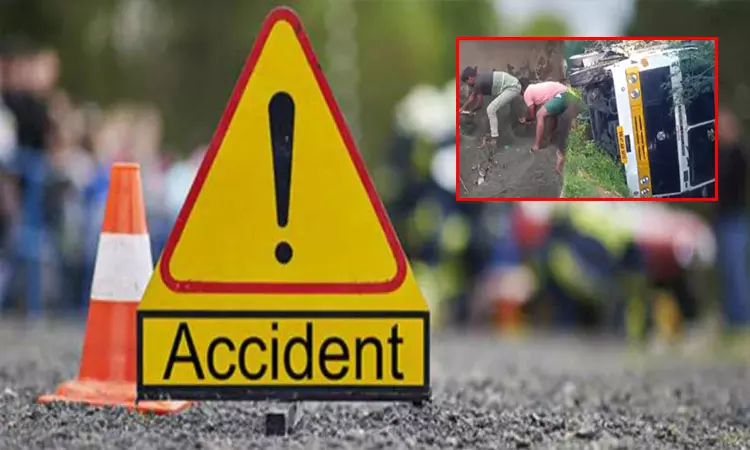 கரூர்:  டிப்பர் லாரி கவிழ்ந்து 3 பேர் பலியான சோகம்