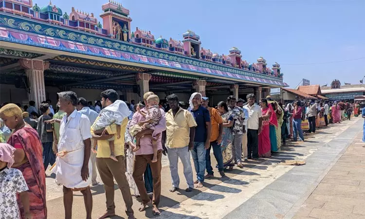 விடுமுறை தினம்: பழனி முருகன் கோவிலில் குவிந்த பக்தர்கள்... 2 மணி நேரம் காத்திருந்து தரிசனம் விடுமுறை தினம்: பழனி முருகன் கோவிலில் குவிந்த பக்தர்கள்... 2 மணி நேரம் காத்திருந்து தரிசனம்