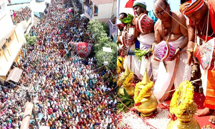 மண்ணச்சநல்லூர் பூமிநாதர் கோவிலில் மகா கும்பாபிஷேகம்- திரளான பக்தர்கள் தரிசனம் மண்ணச்சநல்லூர் பூமிநாதர் கோவிலில் மகா கும்பாபிஷேகம்- திரளான பக்தர்கள் தரிசனம்