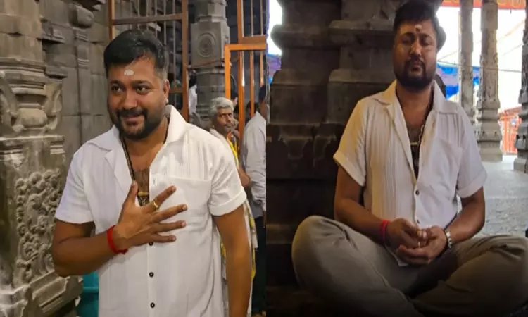 அண்ணாமலையார் கோவிலில் நடிகர் பாபி சிம்ஹா சாமி தரிசனம்