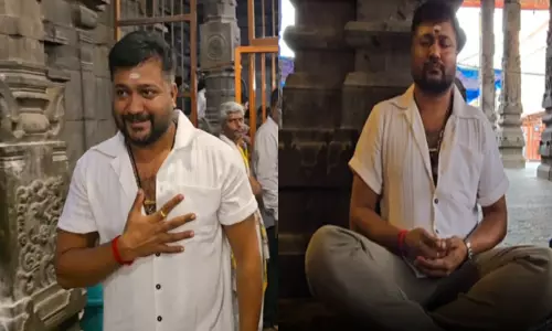 அண்ணாமலையார் கோவிலில் நடிகர் பாபி சிம்ஹா சாமி தரிசனம்