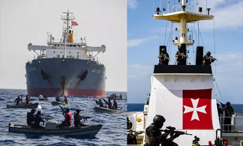 சோமாலியா கடலோரம் கப்பல் மீது கடற்கொள்ளையர்கள் திடீர் தாக்குதல்