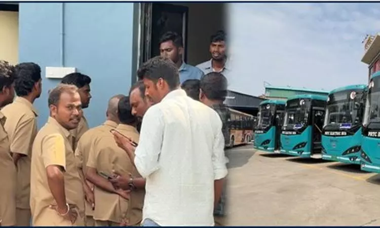 புதுச்சேரியில் எலக்ட்ரிக் பஸ் ஓட்டுநர்கள் வேலைநிறுத்தம்