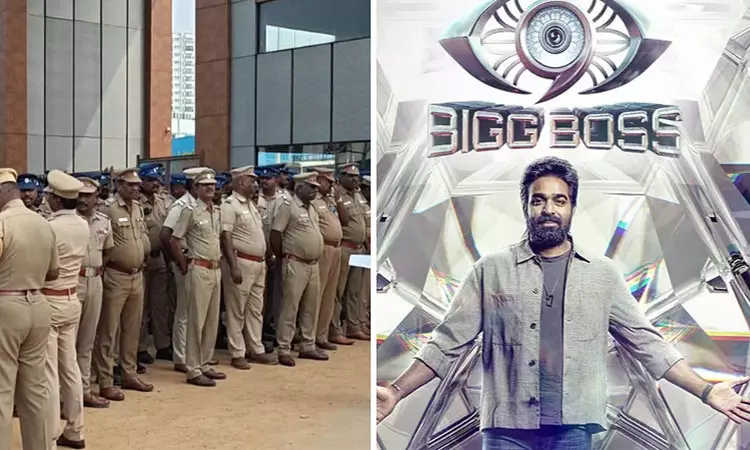 பிக் பாஸ் நிகழ்ச்சிக்கு எதிராக போராட்டம்- போலீஸார் குவிப்பு பிக் பாஸ் நிகழ்ச்சிக்கு எதிராக போராட்டம்- போலீஸார் குவிப்பு