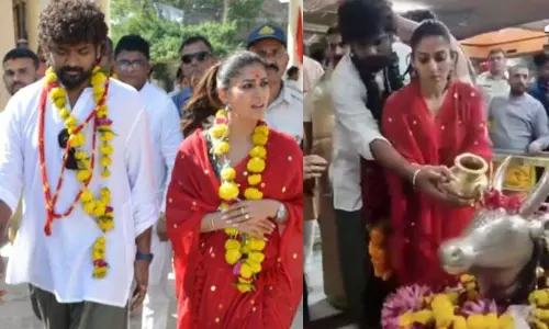 மகா காலேஸ்வரர் கோவிலில் தரிசனம் செய்த விக்னேஷ் சிவன்- நயன்தாரா