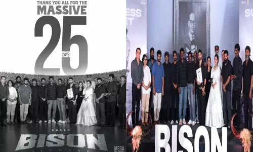 “பைசன்” படத்தின் 25வது நாளை கேக் வெட்டி கொண்டாடிய படக்குழுவினர்