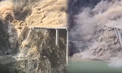 சீனாவில் திடீரென இடிந்து விழுந்த புதிதாக திறக்கப்பட்ட பாலம்