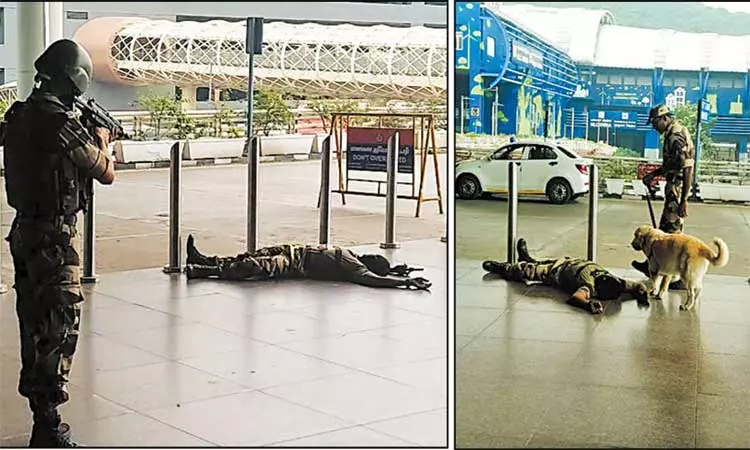 சென்னை விமான நிலையத்தில் பயங்கரவாத தடுப்பு ஒத்திகை