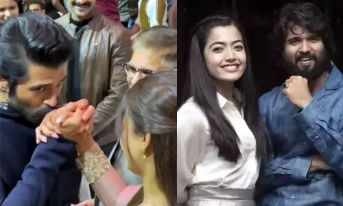 தி கேர்ள் பிரண்ட் பட விழாவில் ராஷ்மிகாவை முத்தமிட்ட விஜய் தேவரகொண்டா