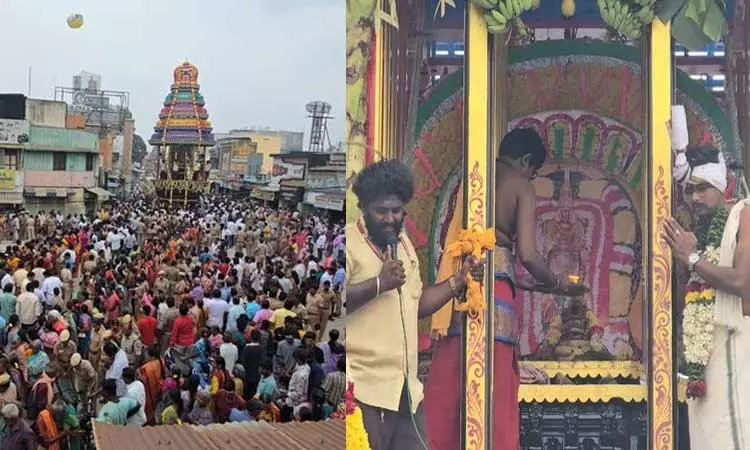 திருவண்ணாமலை அருணாசலேஸ்வரர் கோவிலில் பராசக்தி அம்மன் தேர் வெள்ளோட்டம்