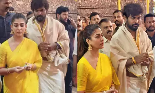 குக்கே சுப்பிரமணியா கோவிலில் நயன்தாரா, விக்னேஷ் சிவன் சாமி தரிசனம்