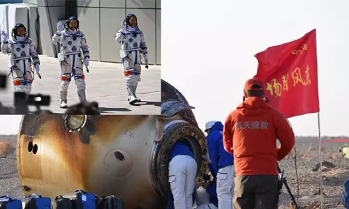 204 நாட்களுக்குப்பின் பூமி திரும்பிய சீன விண்வெளி வீரர்கள்