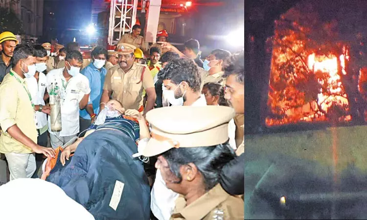 சென்னை தி.நகர் அடுக்குமாடி குடியிருப்பில் பயங்கர தீ விபத்து.. 6 பேர் மீட்பு