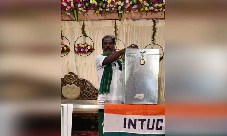 தமிழ்நாடு ஐ.என்.டி.யு.சி. தேர்தல் விறுவிறுப்பாக நடந்தது; மாலை 6 மணிக்கு வாக்கு எண்ணிக்கை