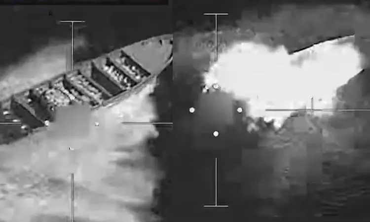 போதைப்பொருள் கடத்தி வந்த படகு மீது அமெரிக்கா தாக்குதல் - 3 பேர் பலி