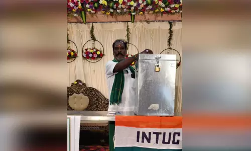 தமிழ்நாடு ஐ.என்.டி.யு.சி. தேர்தல் விறுவிறுப்பாக நடந்தது; மாலை 6 மணிக்கு வாக்கு எண்ணிக்கை