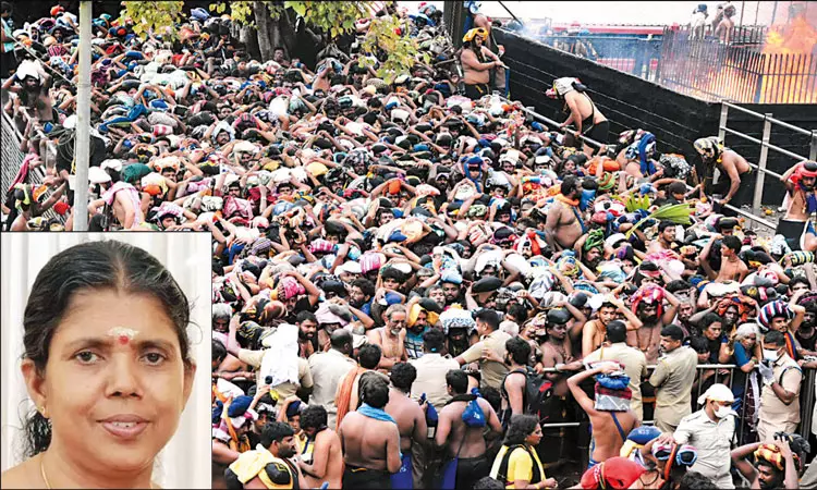 சபரிமலையில் கூட்ட நெரிசலில் சிக்கி பெண் பலி