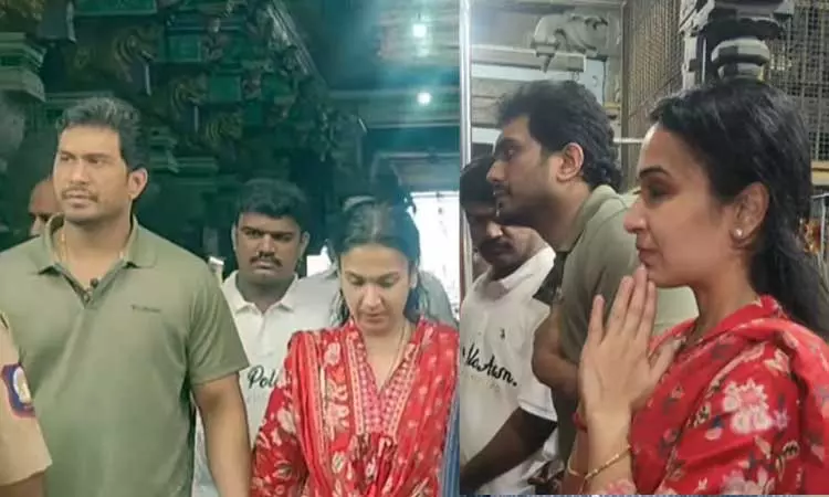 ராமேசுவரத்தில் சவுந்தர்யா ரஜினிகாந்த் சாமி தரிசனம்