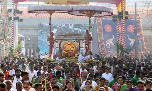 கார்த்திகை பிரம்மோற்சவம்... முத்துப்பந்தல் வாகனத்தில் பத்மாவதி தாயார் வீதி உலா