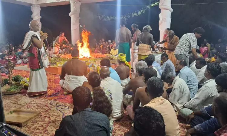 சாணார்பட்டி அருகே மகா பிரத்யங்கிரா தேவி யாகபூஜை