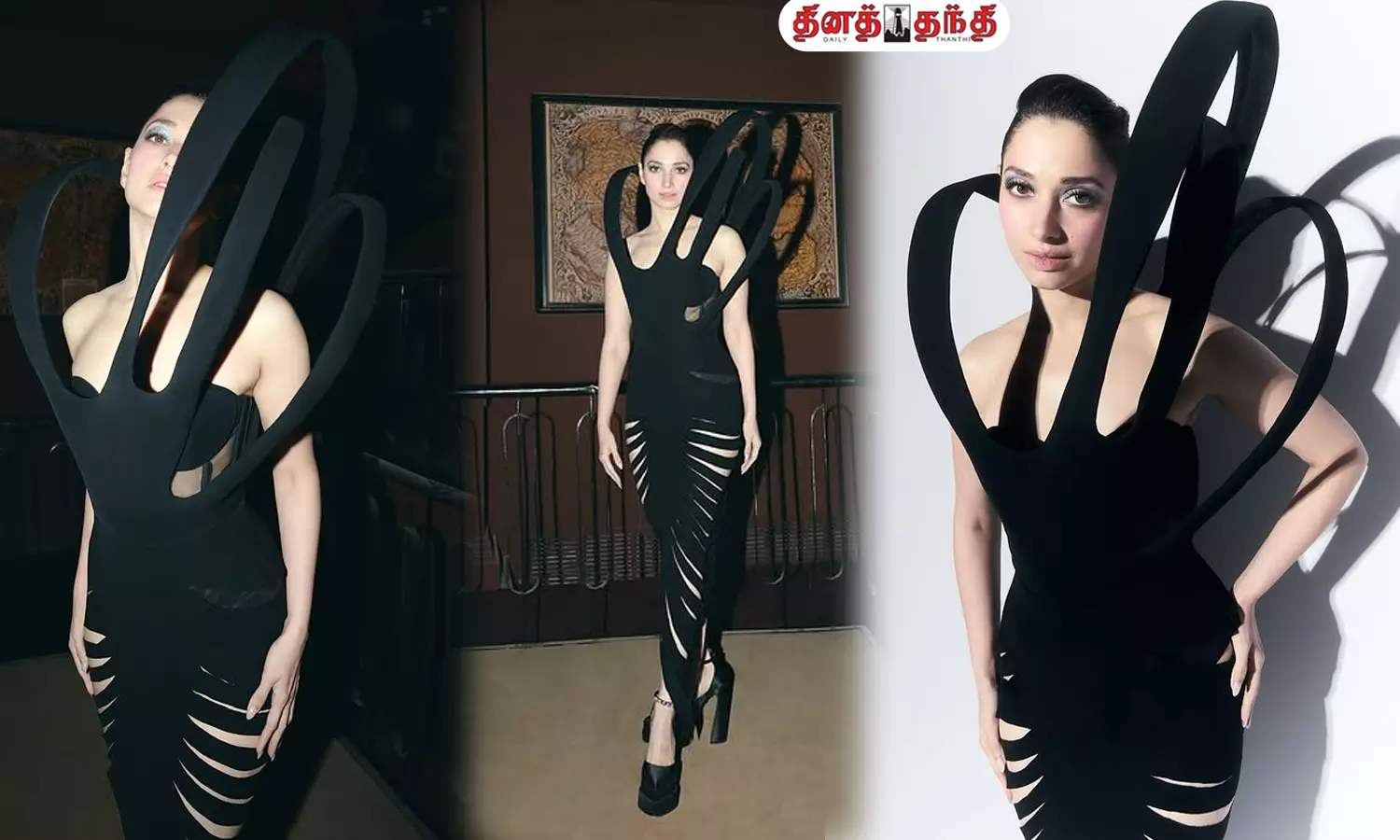 வித்தியாசமான உடையில் நடிகை தமன்னா.!!