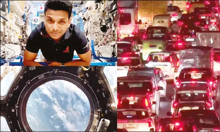 பெங்களூரு டிராபிக்கை சுட்டிகாட்டிய சுபான்ஷு சுக்லா