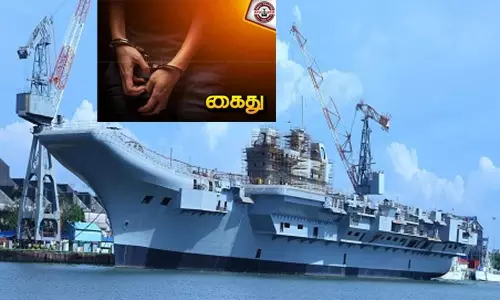 கடற்படைக்காக தயாரிக்கப்படும் கப்பல்களின் ரகசிய தகவல்களை பாகிஸ்தானுக்கு அனுப்பிய 2 பேர் கைது