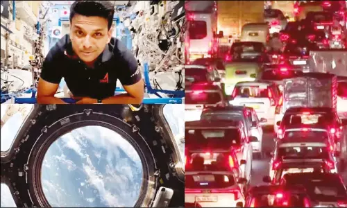 பெங்களூரு டிராபிக்கை சுட்டிகாட்டிய சுபான்ஷு சுக்லா