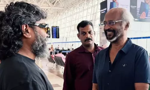 சென்னை விமான நிலையத்தில் ரஜினிகாந்த் - பா.ரஞ்சித் சந்திப்பு