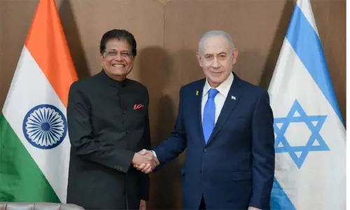 மத்திய மந்திரி பியூஷ் கோயல் இஸ்ரேல் பயணம்: பிரதமர் பெஞ்சமின் நெதன்யாகுவுடன் சந்திப்பு