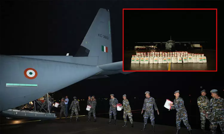 ஆபரேசன் சாகர்பந்து... இந்தியாவில் இருந்து இலங்கைக்கு இன்று காலை பறந்த 12 டன் நிவாரண பொருட்கள்