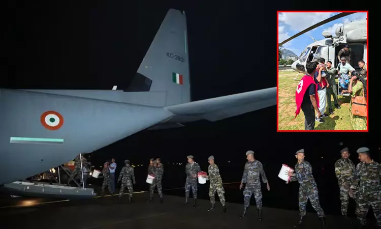 டிட்வா புயல்: இந்தியாவில் இருந்து இலங்கைக்கு 53 டன் நிவாரண பொருட்கள் அனுப்பி வைப்பு; கர்ப்பிணிகள், முதியவர்கள் மீட்பு டிட்வா புயல்: இந்தியாவில் இருந்து இலங்கைக்கு 53 டன் நிவாரண பொருட்கள் அனுப்பி வைப்பு; கர்ப்பிணிகள், முதியவர்கள் மீட்பு