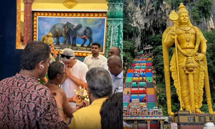 மலேசியா முருகன் கோயிலில் சாமி தரிசனம் செய்த அஜித்குமார்