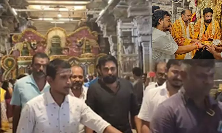 கும்பகோணம் ஆதி கும்பேஸ்வரர் கோவிலில் நடிகர் சசிகுமார் சாமி தரிசனம்