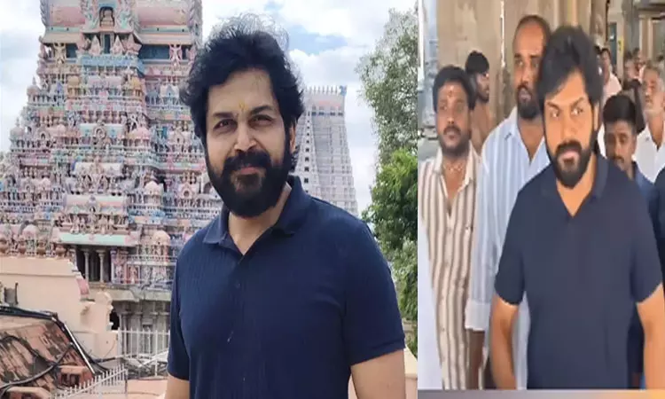 ஸ்ரீரங்கம் கோவிலில் சாமி தரிசனம் செய்த நடிகர் கார்த்தி