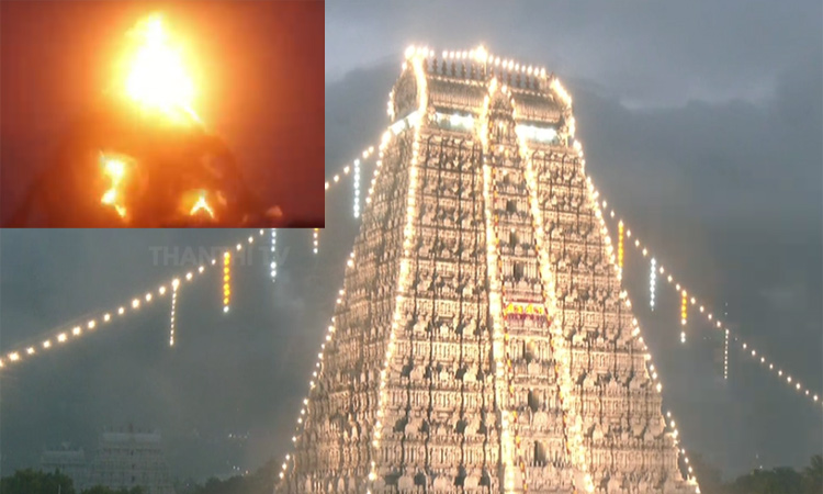 திருவண்ணாமலையில் மகா தீபம் ஏற்றப்பட்டது: ஜோதியாய் பிரகாசித்த ஈசனை வணங்கிய பக்தர்கள்