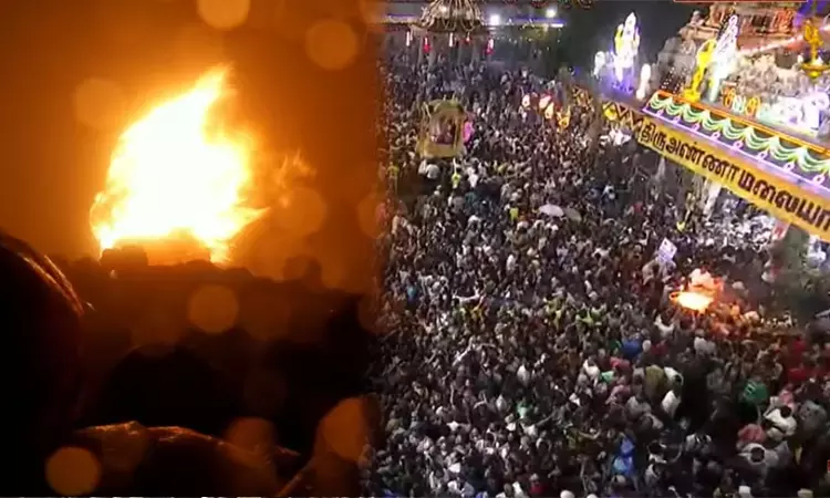 திருவண்ணாமலையில் மகா தீபம் ஏற்றப்பட்டது: ஜோதியாய் பிரகாசித்த ஈசனை வணங்கிய பக்தர்கள்