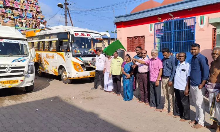 ராமேஸ்வரம்-காசி இலவச ஆன்மிக பயணம்... நாகை, மயிலாடுதுறையில் இருந்து புறப்பட்ட பக்தர்கள்