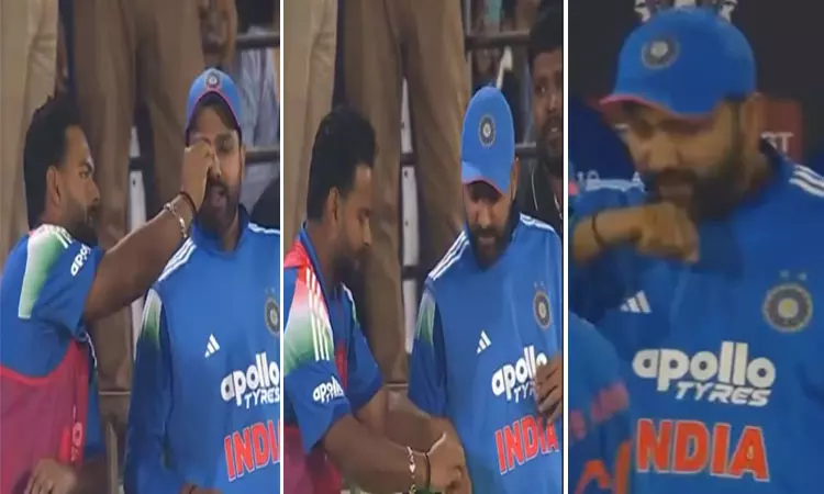 ரோகித் சர்மாவிடம் கண் இமை முடியை கொடுத்து மேஜிக் செய்ய வைத்த ரிஷப் பண்ட்.. வைரலாகும் வீடியோ ரோகித் சர்மாவிடம் கண் இமை முடியை கொடுத்து மேஜிக் செய்ய வைத்த ரிஷப் பண்ட்.. வைரலாகும் வீடியோ