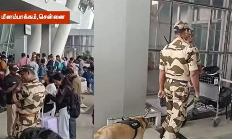 சென்னை விமான நிலையத்தில் நீண்ட நேரம் கேட்பாரற்று கிடந்த சூட்கேசால் பரபரப்பு