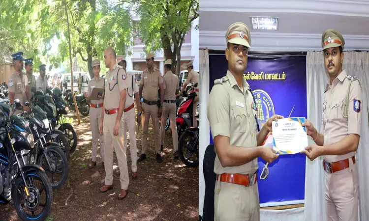 திருநெல்வேலியில் சிறப்பாக பணியாற்றிய போலீசாருக்கு எஸ்.பி. பாராட்டு திருநெல்வேலியில் சிறப்பாக பணியாற்றிய போலீசாருக்கு எஸ்.பி. பாராட்டு
