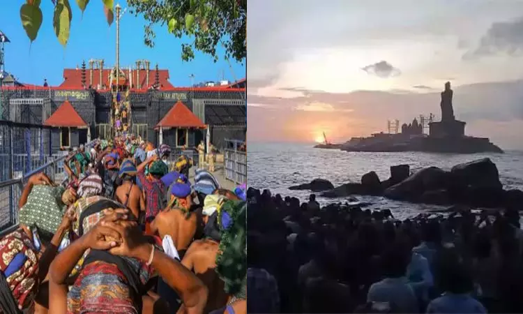 கன்னியாகுமரிக்கு அய்யப்ப பக்தர்களின் வருகை அதிகரிப்பு கன்னியாகுமரிக்கு அய்யப்ப பக்தர்களின் வருகை அதிகரிப்பு