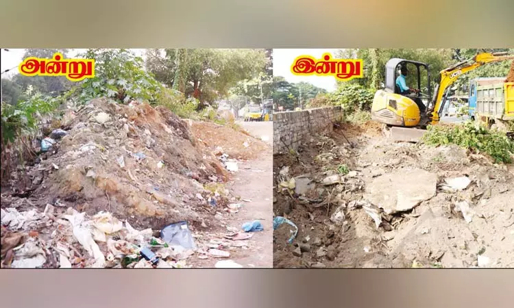 சேலம் பெரியார் மேம்பாலம் கீழ் பகுதியில் மண் குவியல்கள் அகற்றும் பணி தொடக்கம் சேலம் பெரியார் மேம்பாலம் கீழ் பகுதியில் மண் குவியல்கள் அகற்றும் பணி தொடக்கம்