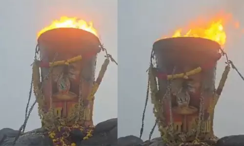 7-வது நாளாக சுடர் விட்டு எரியும் திருவண்ணாமலை மகா தீபம் 7-வது நாளாக சுடர் விட்டு எரியும் திருவண்ணாமலை மகா தீபம்