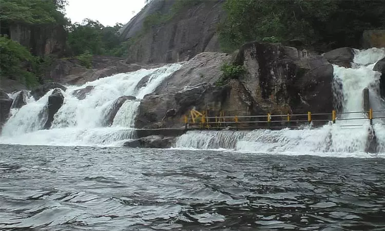 மணிமுத்தாறு அருவியில் நீர்வரத்து அதிகரிப்பு: சுற்றுலா பயணிகள் குளிக்க தடை