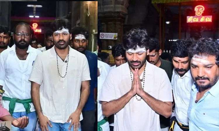 Actor Dhanush had darshan of Lord Shiva at Nellaiappar temple Actor Dhanush had darshan of Lord Shiva at Nellaiappar temple