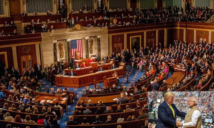 இந்தியா மீதான 50 சதவீத வரியை ரத்து செய்ய அமெரிக்க நாடாளுமன்றத்தில் எம்.பி.க்கள் தீர்மானம் தாக்கல் இந்தியா மீதான 50 சதவீத வரியை ரத்து செய்ய அமெரிக்க நாடாளுமன்றத்தில் எம்.பி.க்கள் தீர்மானம் தாக்கல்