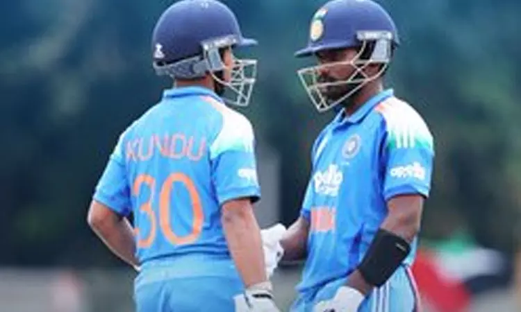 ஜூனியர் ஆசிய கோப்பை: பாகிஸ்தான் அணிக்கு 241 ரன்கள் இலக்கு நிர்ணயித்தது இந்தியா ஜூனியர் ஆசிய கோப்பை: பாகிஸ்தான் அணிக்கு 241 ரன்கள் இலக்கு நிர்ணயித்தது இந்தியா